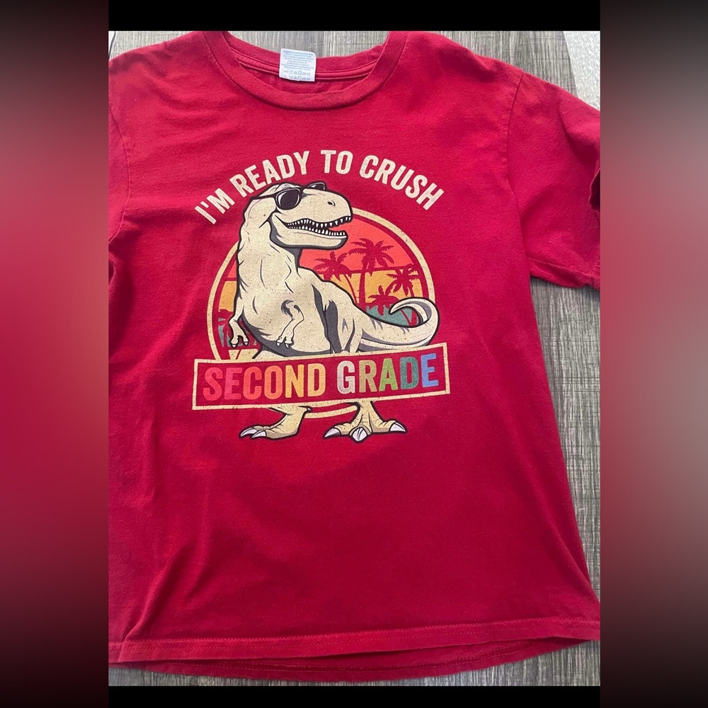 Red Dinosaur Graphic T-Shirt